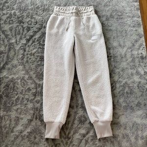 Nike White Sherpa Sweatpants